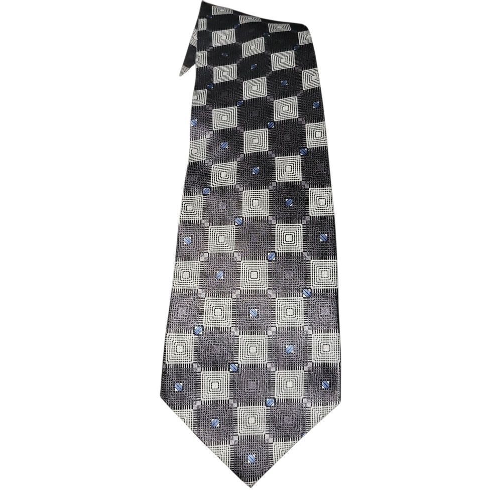 Liz Claiborne Black and Gray Geometric Tie